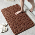 1pc Soft and Comfortable Memory Foam Bath Rug with Cobblestone Embossment - Rapid Water Absorbent and Washable - Non-Slip - Perfect for Shower Room and Bathroom Accessories , fall decor , Bathroom decorations