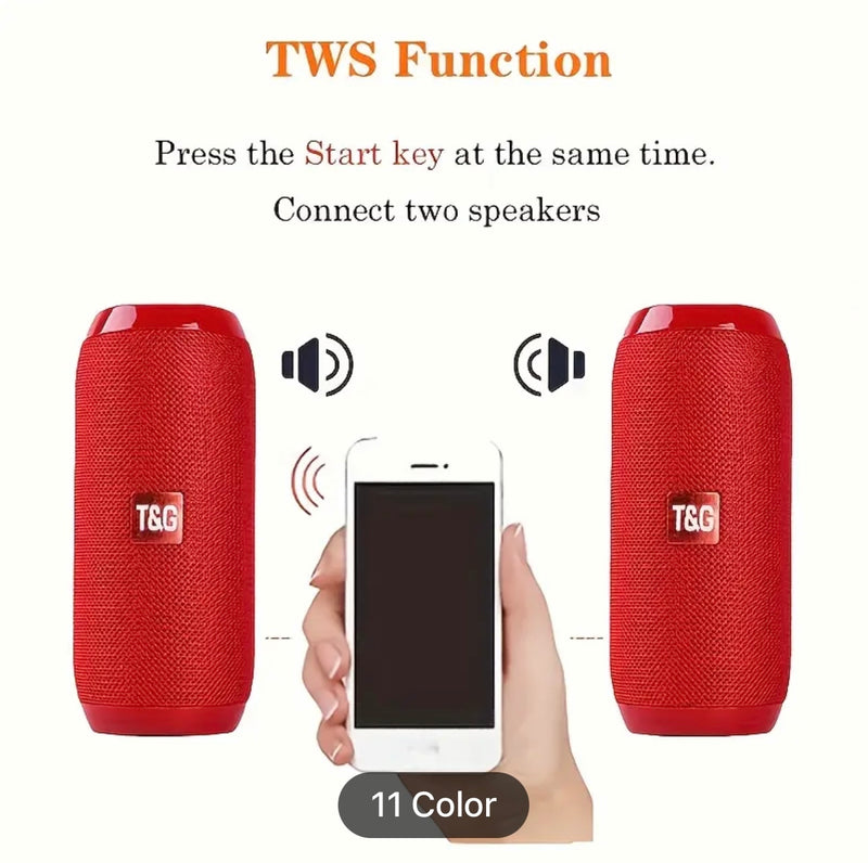 Portable Wireless Bass Speaker: Enjoy Music Anywhere With T&G's Charging Cable, Aux Cable, FM TF USB Plug-in Card!